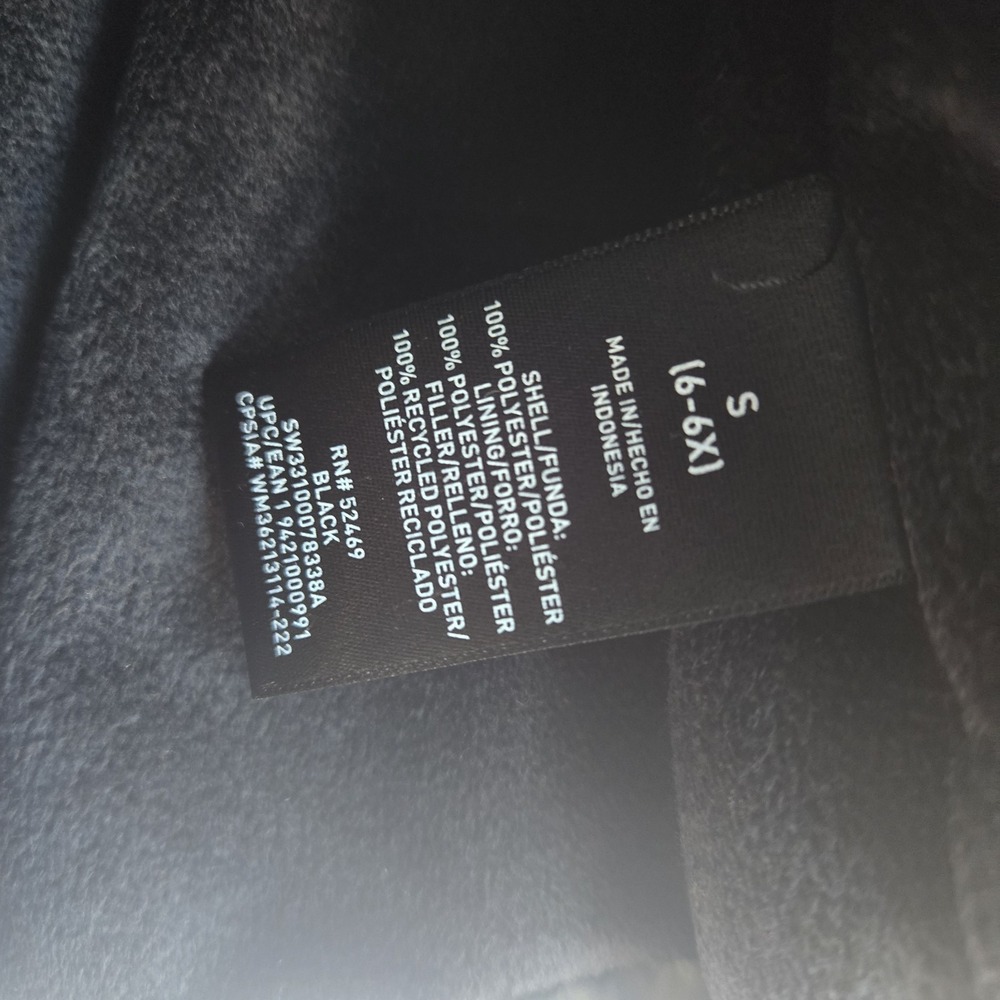 Swiss Tech Kids Black Puffer Jacket S 6-6X Warm Fleece Lined Hooded Winter Coat - Picture 8 of 12